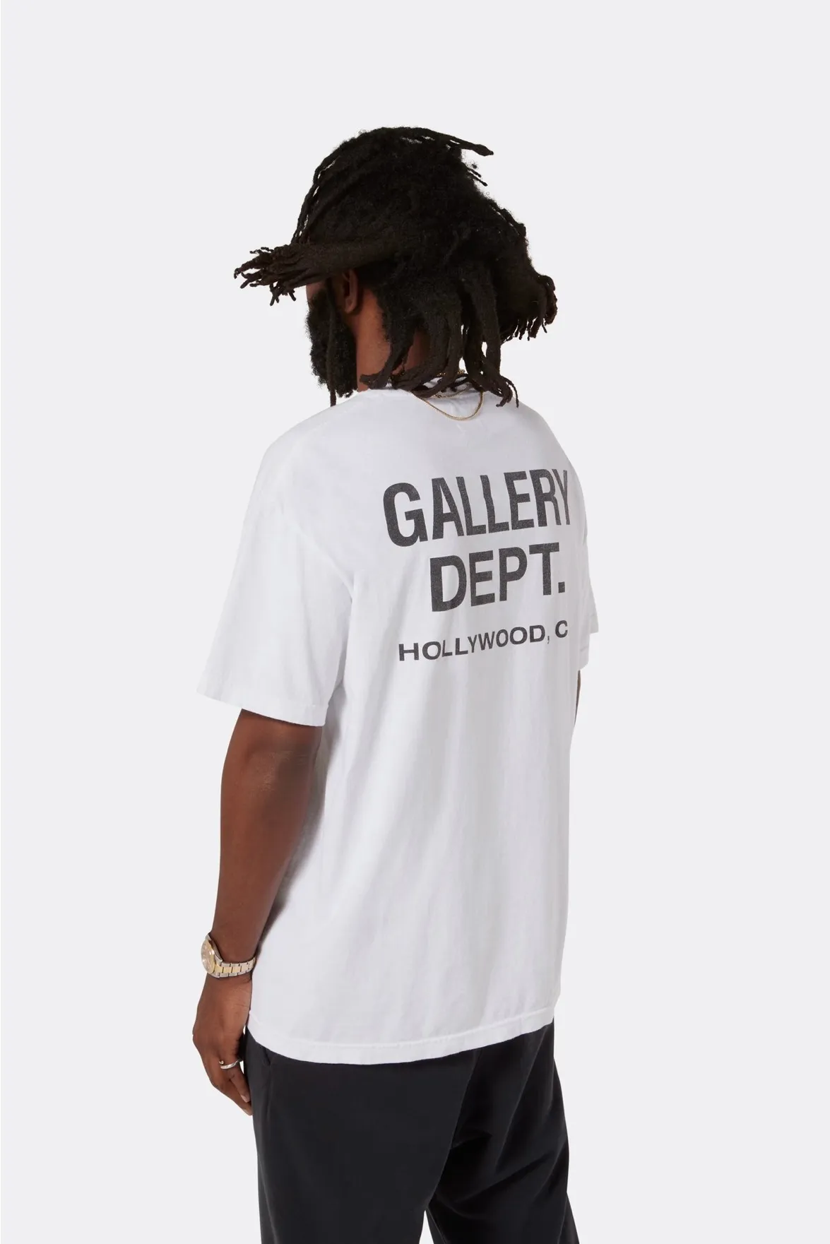 GALLERY DEPT. SOUVENIR TEE English LOGO commemorative basic short-sleeved white S-XL original consistent cotton and linen cylindrical fabric high poundage 230g fabric accessories matching correct version